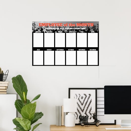 4x6の写真の月のディスプレイのスター従業員 ポスター (ホームオフィス)