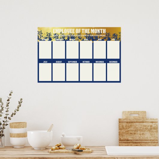 4x6の写真の月のディスプレイのスター従業員 ポスター (キッチン)