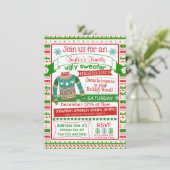 4x6クリスマスのパーティの招待状カード醜いセーター 招待状 (スタンド正面)