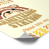 4x6サニタイザステーションボホーウッドランドベア誕生日 ポスター (角)