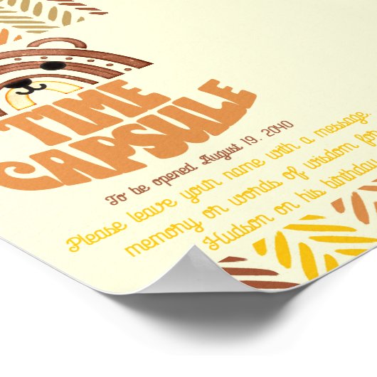 4x6タイムカプセルボホウッドランドベア誕生日 ポスター (角)