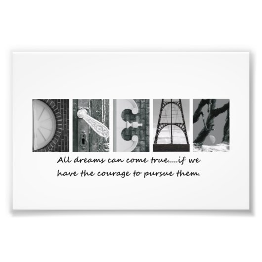 4x6ドリームアルファベット写真文字 フォトプリント (正面)