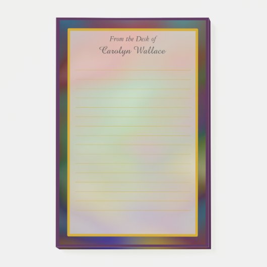 4x6ポスト・イットの机からのカラフルな紫色 ポストイット (正面)