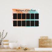 4x6写真の月表示の従業員 ポスター (キッチン)