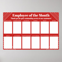 4x6写真の月表示の従業員 ポスター
