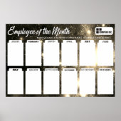 4x6写真の月表示の従業員 ポスター (正面)
