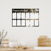 4x6写真の月表示の従業員 ポスター (キッチン)