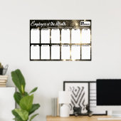 4x6写真の月表示の従業員 ポスター (ホームオフィス)