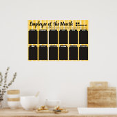 4x6写真の月表示の従業員 ポスター (キッチン)