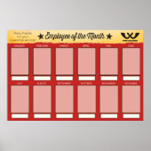 4x6写真の月表示の従業員 ポスター (正面)