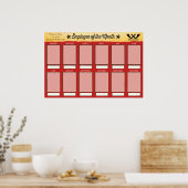 4x6写真の月表示の従業員 ポスター (キッチン)