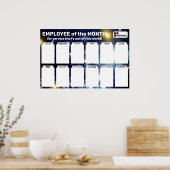 4x6写真の月表示の従業員 ポスター (キッチン)