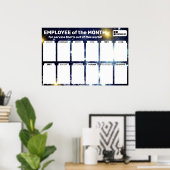 4x6写真の月表示の従業員 ポスター (ホームオフィス)