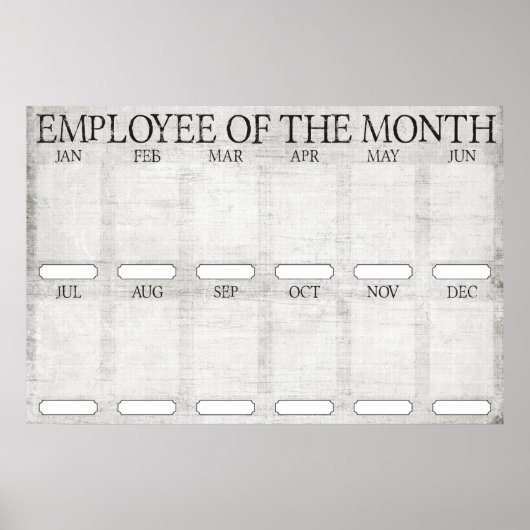 4x6写真の月表示の従業員 ポスター (正面)