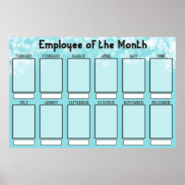 4x6写真の月表示の従業員 ポスター
