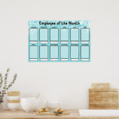4x6写真の月表示の従業員 ポスター (キッチン)
