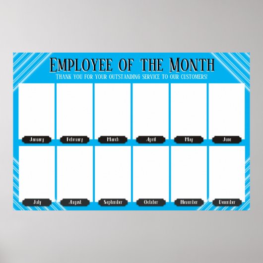 4x6写真の月表示の従業員 ポスター (正面)