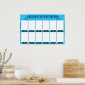 4x6写真の月表示の従業員 ポスター (キッチン)