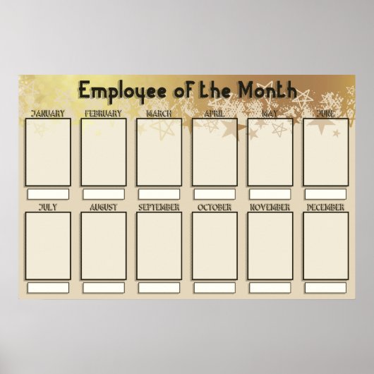 4x6写真の月表示の従業員 ポスター (正面)