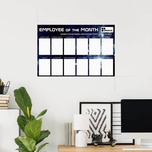 4x6写真の月表示の従業員 ポスター (ホームオフィス)