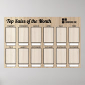 4x6写真の月表示の従業員 ポスター (正面)