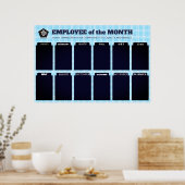 4x6写真の月表示の従業員 ポスター (キッチン)