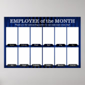 4x6写真の月表示の従業員 ポスター (正面)