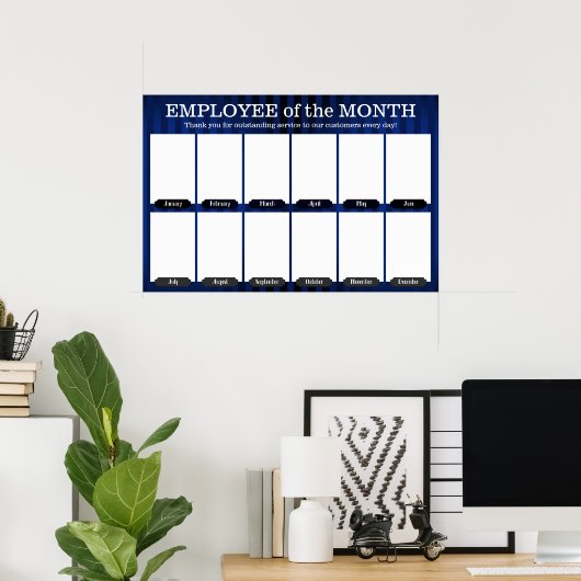 4x6写真の月表示の従業員 ポスター (ホームオフィス)