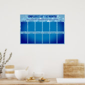 4x6写真の月表示の従業員 ポスター (キッチン)