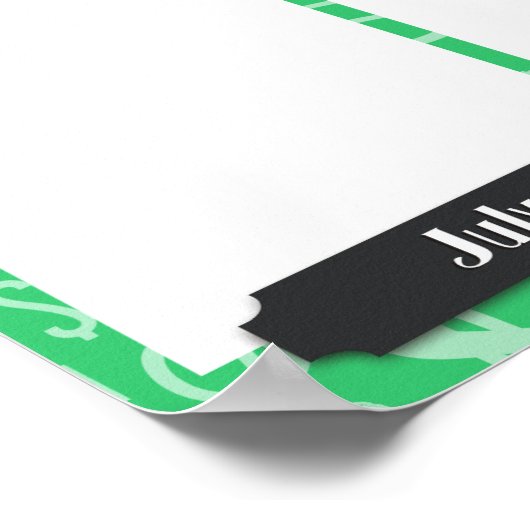 4x6写真の月表示の従業員 ポスター (角)