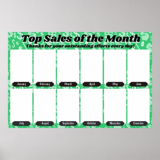 4x6写真の月表示の従業員 ポスター (正面)