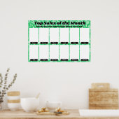 4x6写真の月表示の従業員 ポスター (キッチン)