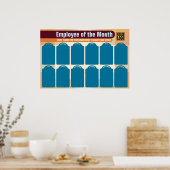 4x6写真認識表示の月の従業員 ポスター (キッチン)
