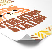 4x6水和ステーションボホウッドランドキツネ誕生日 ポスター (角)