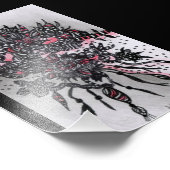 4x6 ACEO。アートプリント。赤と黒 フォトプリント (角)