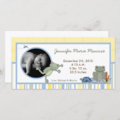 4x8うるうカエルのカメBee写真誕生のお知らせ 案内状 (正面/裏面)