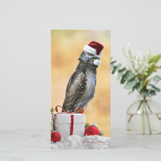 4x8インチのオリバーからの休日の挨拶。フラットカード (スタンド正面)