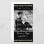 4x8インチブラックエレガントセーブ・ザ・デート案内 セーブザデート (正面/裏面)