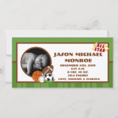 4x8オールスターグリーン写真誕生のお知らせ 案内状 (正面)