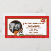 4x8オールスターレッド写真誕生のお知らせ 案内状 (正面)