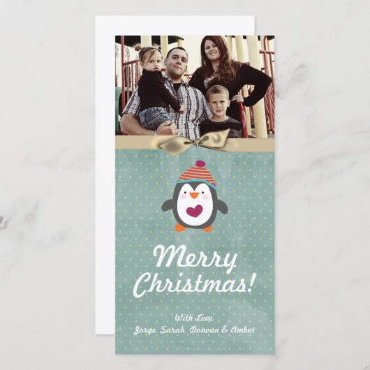 4x8クリスマスペンギンPHOTOカード シーズンカード (正面/裏面)