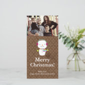 4x8クリスマス雪だるま冬雪PHOTOカード シーズンカード (スタンド正面)