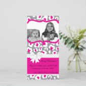 4x8グレーピンクチータフォトクリスマスカード シーズンカード (スタンド正面)