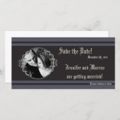 4x8ブラック・タイ関係婚約発表 セーブザデート (正面/裏面)