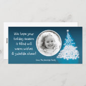 4x8ブルークリスマスツリーPHOTOクリスマスカード シーズンカード (正面/裏面)