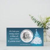 4x8ブルークリスマスツリーPHOTOクリスマスカード シーズンカード (スタンド正面)