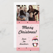 4x8ペンギンかわいこちゃん水玉模様PHOTOカード シーズンカード (正面/裏面)