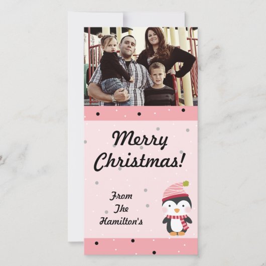 4x8ペンギンかわいこちゃん水玉模様PHOTOカード シーズンカード (正面)