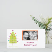 4x8モダンクリスマスツリーPHOTOクリスマスカード シーズンカード (スタンド正面)