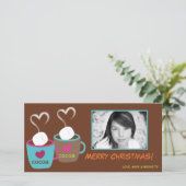 4x8モダンココアカップPHOTOクリスマスカード シーズンカード (スタンド正面)